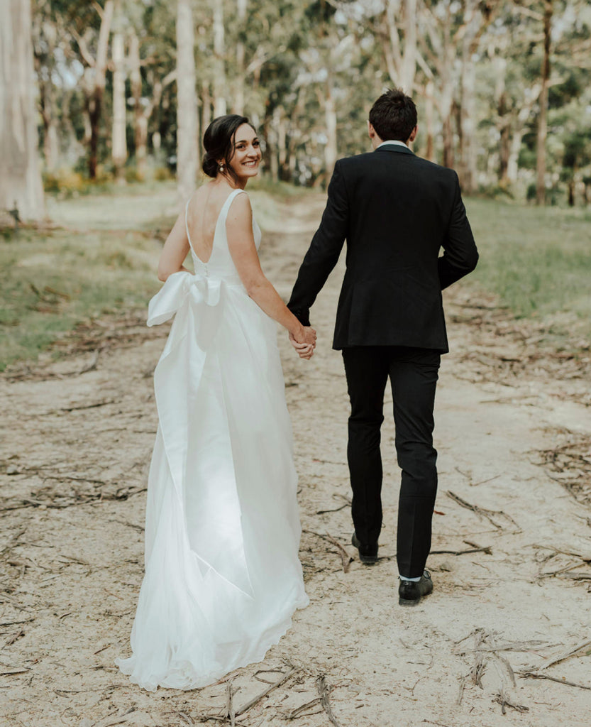 Elegant A-line Chiffon Backless Simple Wedding Dresses, FC1695