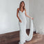 Charming White Lace Mermaid Sleeveless Cross Back Wedding Dresses, FC1761