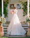 Spaghetti Straps Chiffon Backless A-Line Applique Wedding Dresses, FC1905