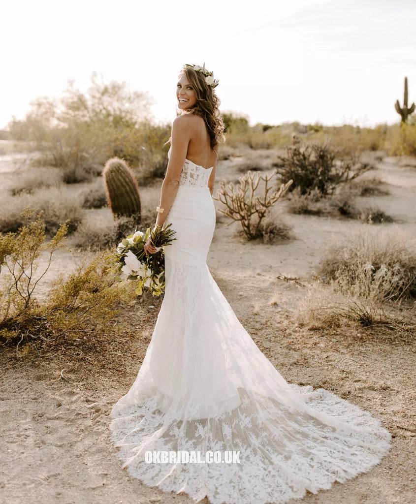 Gorgeous Sweetheart Lace Mermaid Backless Wedding Dress, FC1908