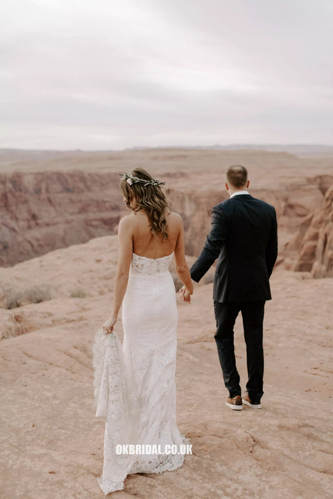 Gorgeous Sweetheart Lace Mermaid Backless Wedding Dress, FC1908