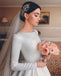 Elegant A-line Long Sleeve Simple Wedding Dresses, FC2027